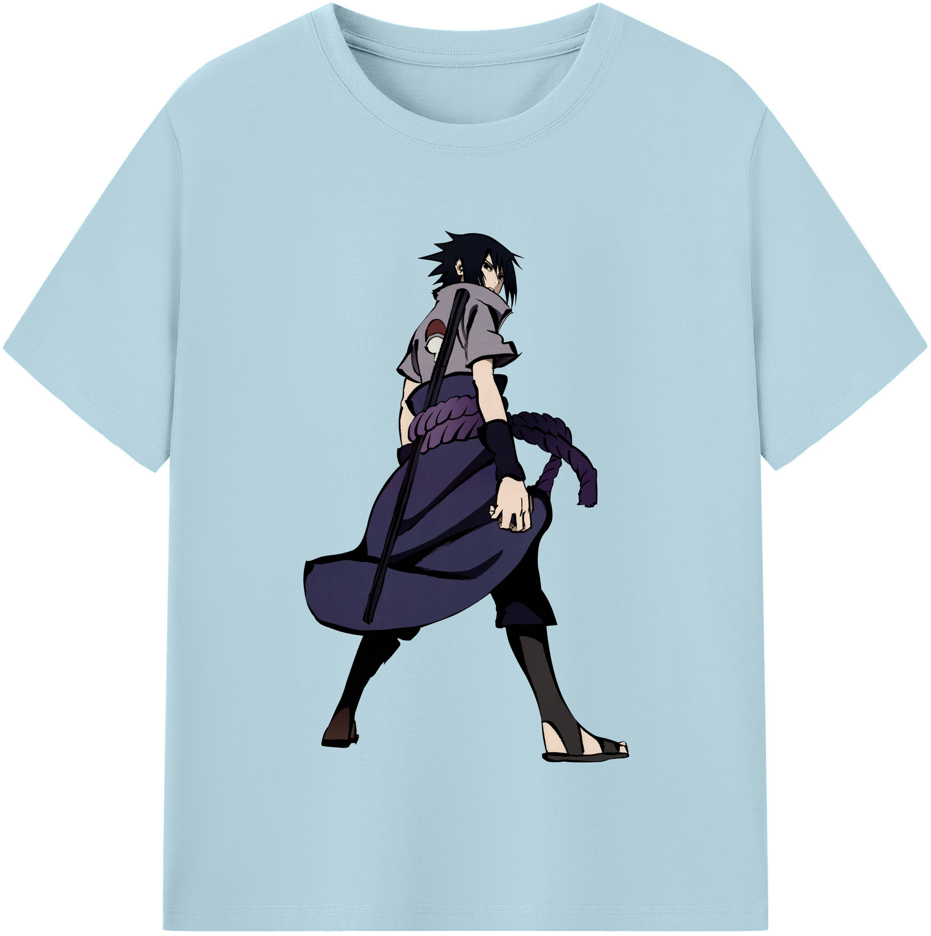 （画像用） NARUTO -ナルト- うちは サスケ Uchiha Sasuke 綿100％半袖Tシャツ（フロントプリント）